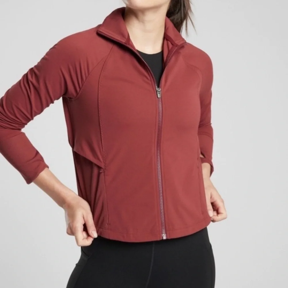 Athleta Shanti Crop Jacket Maple Red